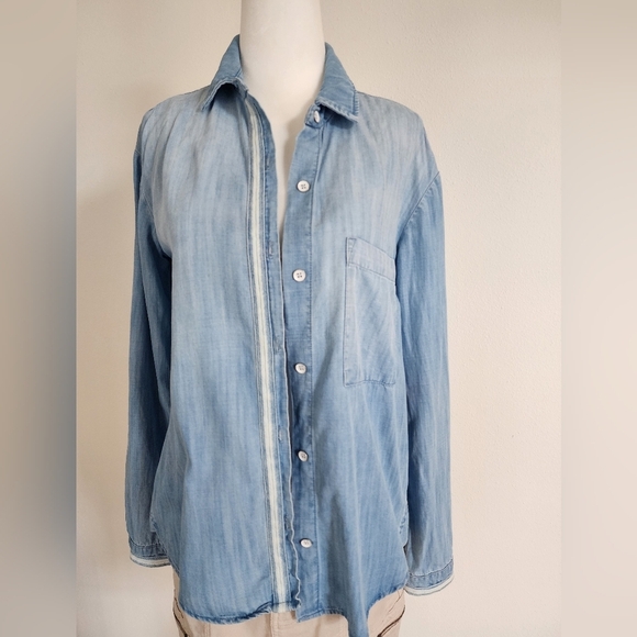 Bella Dahl Chambray Button Down Shirt  size SX fourth of July- Americana - Picture 4 of 7